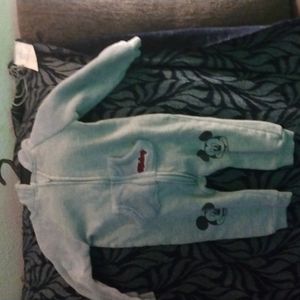 Grey Long sleeve Mickey mouse zip up onesie 18 month